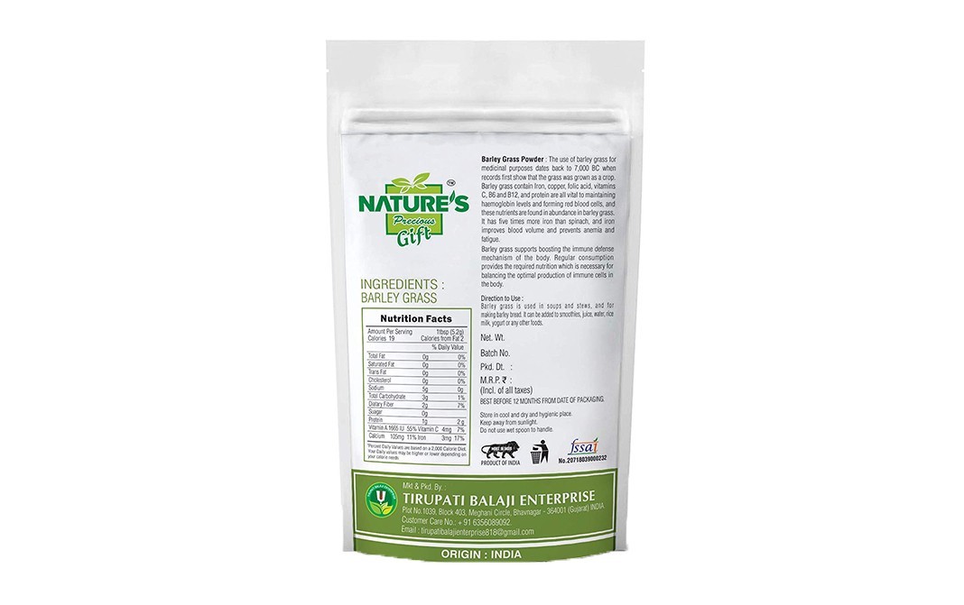 Nature's Gift Barley Grass Powder    Pack  100 grams